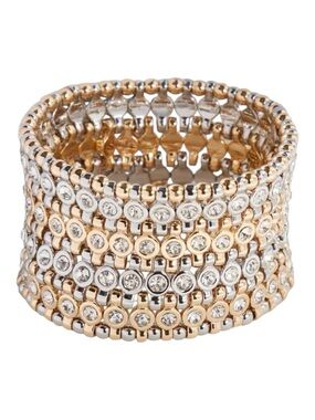 White House Black Market Pavé-Accent Wide Stretch Bracelet